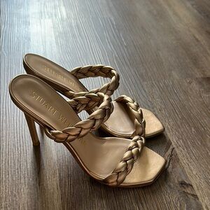 Stuart Weitzman Pewter Heeled Sandals